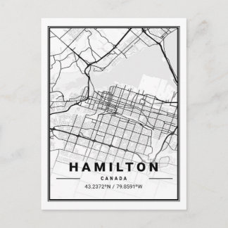 Hamilton Ontario Canada Travel City Map Poster Postcard