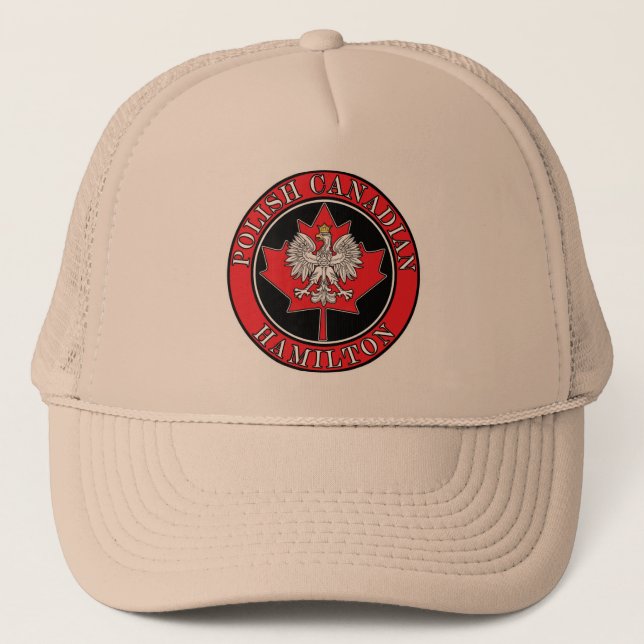 Hamilton Round Polish Canadian Leaf Trucker Hat (Front)