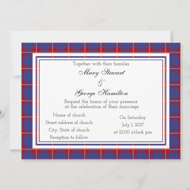 Hamilton Scottish Faire-part de mariage (Devant)