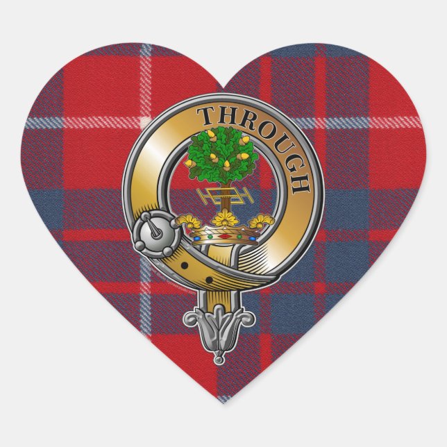 Hamilton Tartan & Badge Heart Sticker (Front)