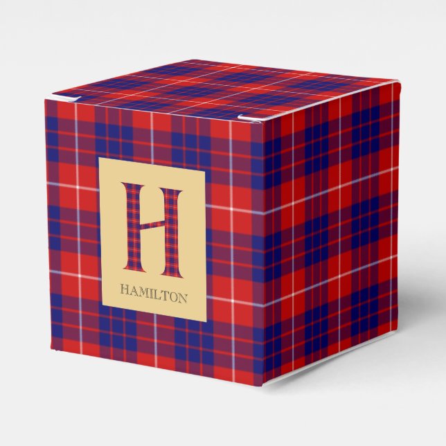 Hamilton Tartan Monogram H Favor Box (Front Side)