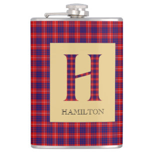 Hamilton Tartan Monogram H  Hip Flask