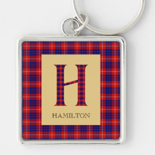 Hamilton Tartan Monogram H  Keychain