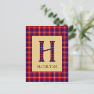 Hamilton Tartan Monogram H  Postcard