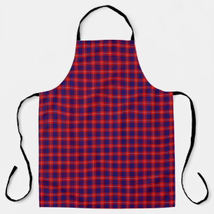 Hamilton tartan red blue purple plaid apron