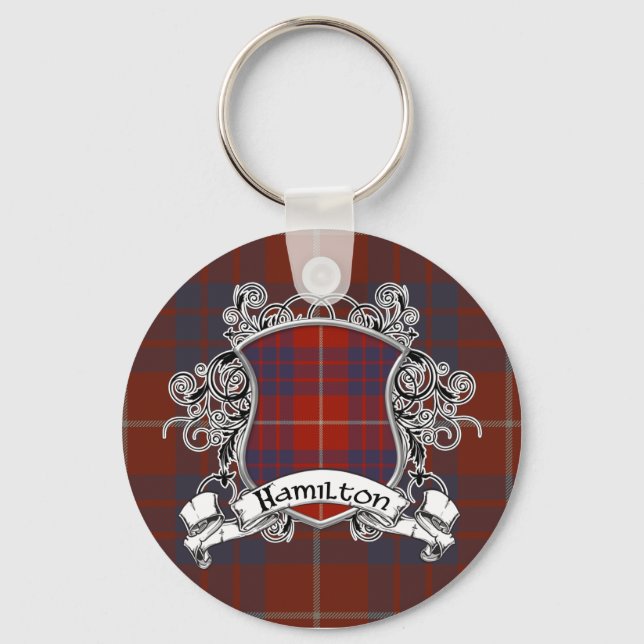 Hamilton Tartan Shield Keychain (Front)