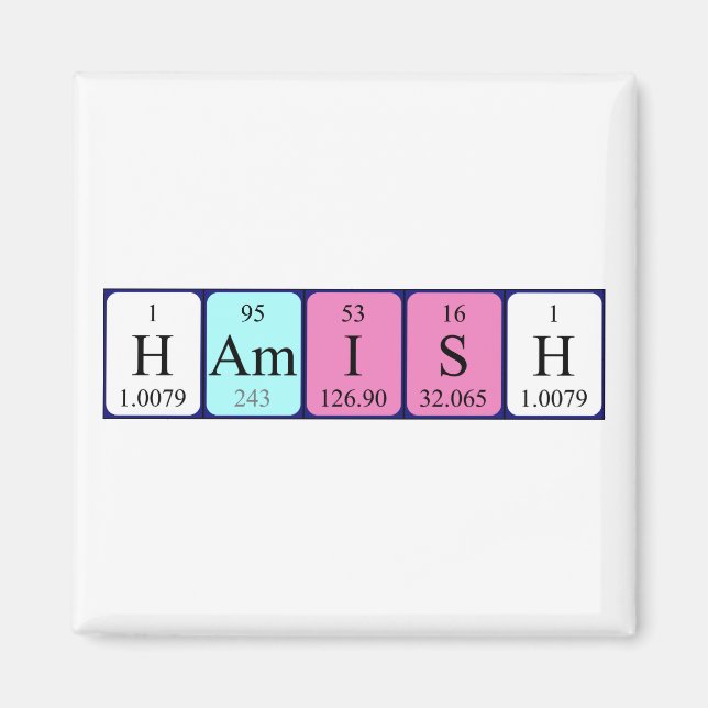 Hamish periodic table name magnet (Front)