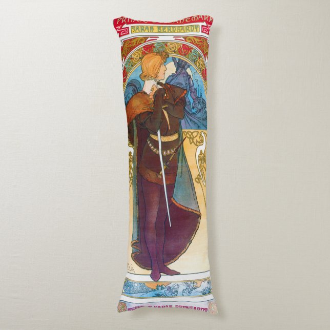 Hamlet, Alphonse Mucha Body Pillow (Front Vertical)