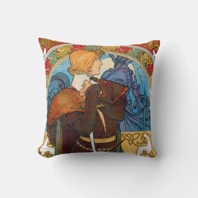 Hamlet, Alphonse Mucha Throw Pillow (Front)