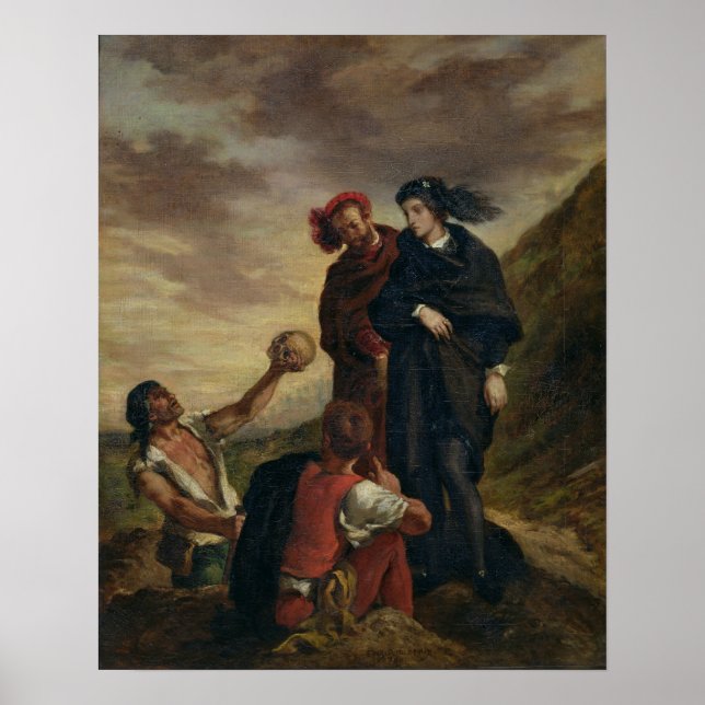 Hamlet and Horatio in the Cemetery Poster (Front)