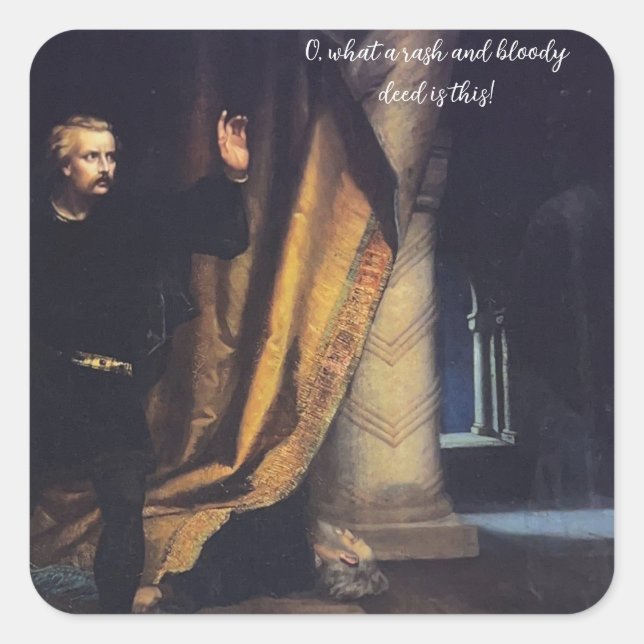 Hamlet and Polonius Square Sticker (Front)