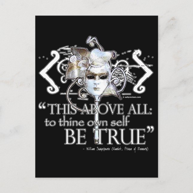 Hamlet "... own self be true ..." Quote Customize Postcard (Front)