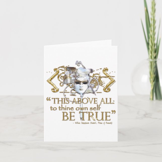 Hamlet "own self be true" Quote (Gold Version) Card (Front)
