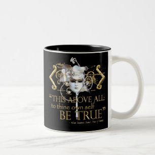Hamlet "own self be true" Quote (Gold Version) Two-Tone Coffee Mug