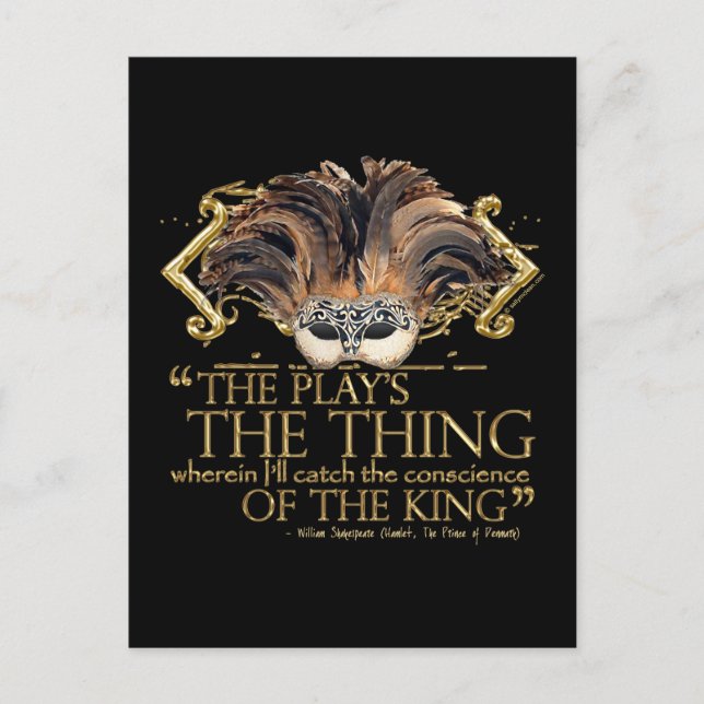 Hamlet Play Quote (Gold Version) Postcard (Front)