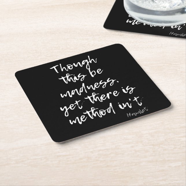 HAMLET SHAKESPEARE MADNESS METHOD SQUARE PAPER COASTER (Angled)