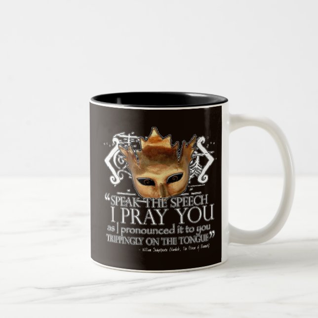 Hamlet "Speak the speech ..." Two-Tone Coffee Mug (Right)