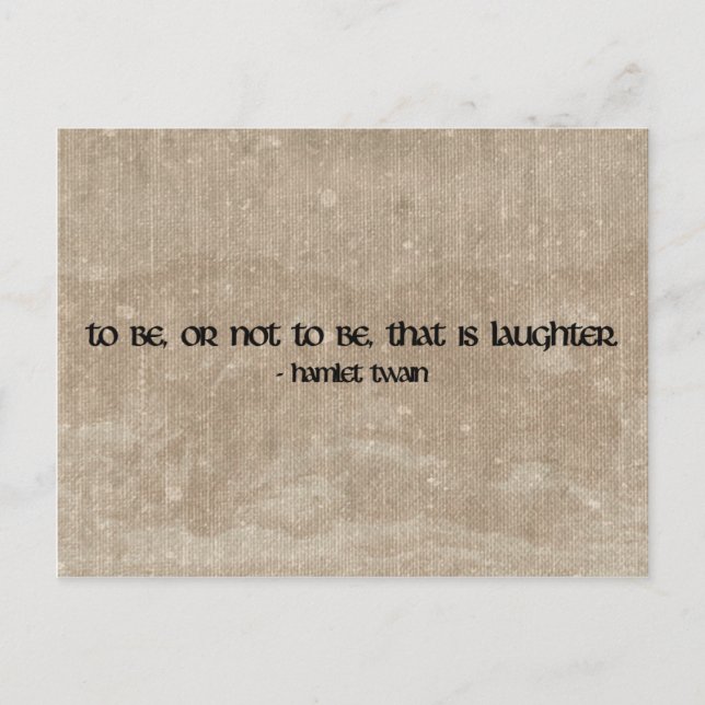 Hamlet Twain drôle de citation carte postale (Devant)