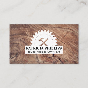 Hammer and Chisel   Wood Grain Business Card