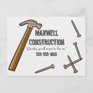 Hammer and Nails Postcard