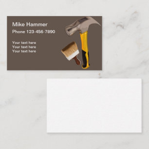 Hammer And Paintbrush Simple Business Card