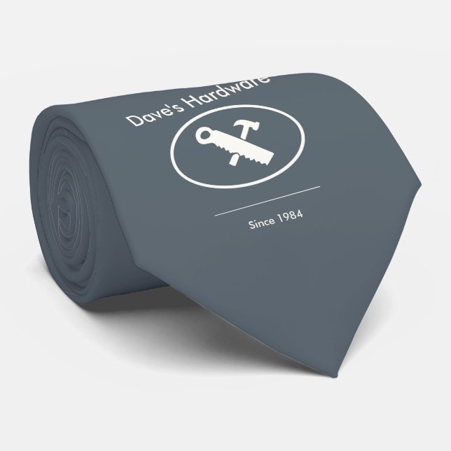 Hammer and Saw Design Tie (Rolled)