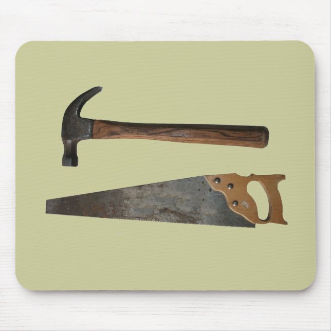 Hammer and Saw Items Mouse Pad (Front)