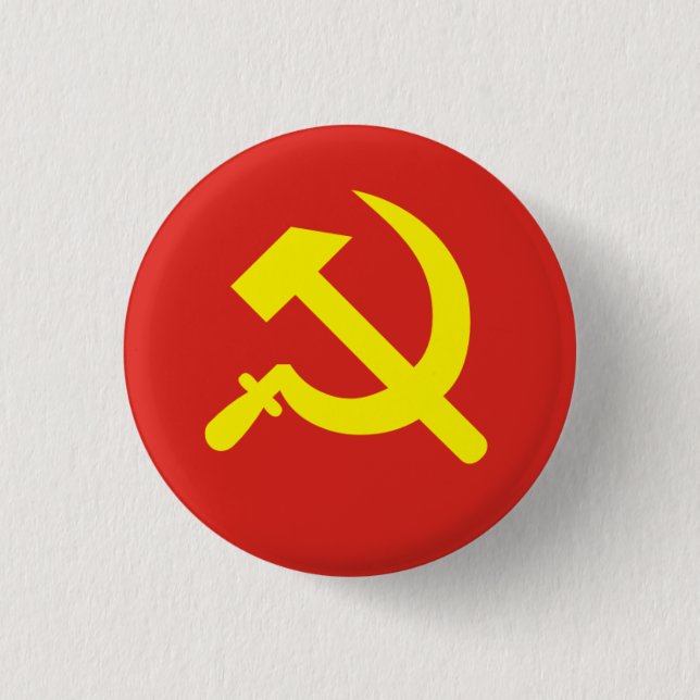 Hammer and Sickle 1 Inch Round Button (Front)