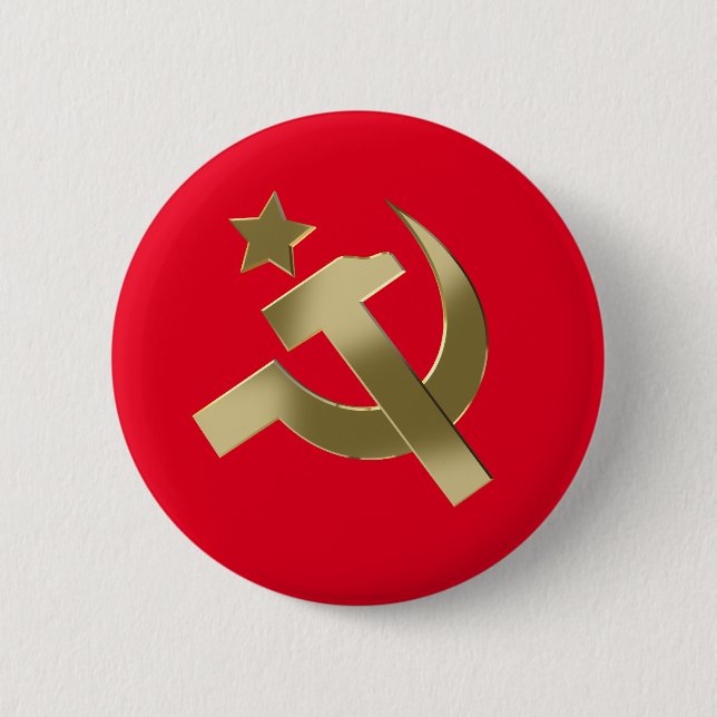 Hammer and sickle 2 inch round button (Front)