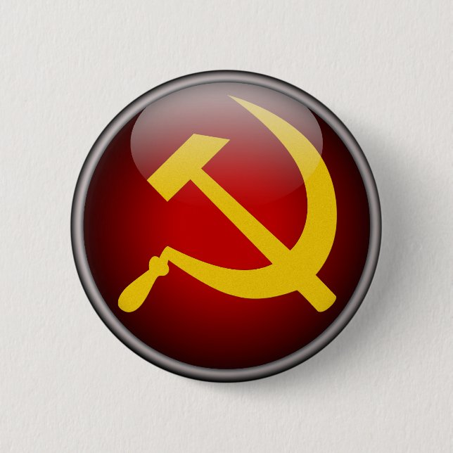 Hammer and Sickle 2 Inch Round Button (Front)