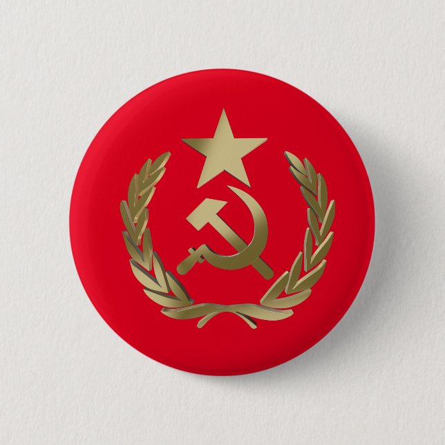 Hammer and sickle 2 inch round button (Front)