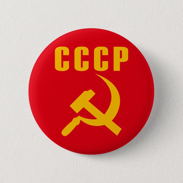 hammer and sickle cccp ussr 2 inch round button (Front)