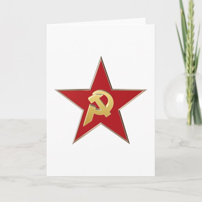 Hammer and sickle into the red star card (Front)