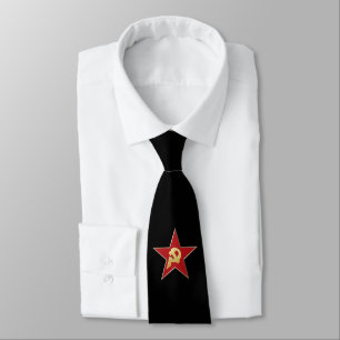 Hammer and sickle into the red star tie