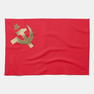 Hammer and sickle kitchen towel