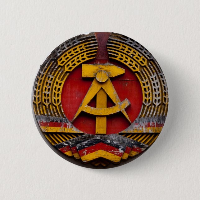 Hammer and Sickle Symbol of Communist 2 Inch Round Button (Front)