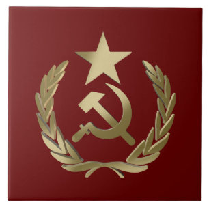 Hammer and sickle tile