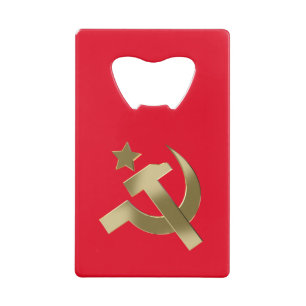Hammer and sickle wallet bottle opener