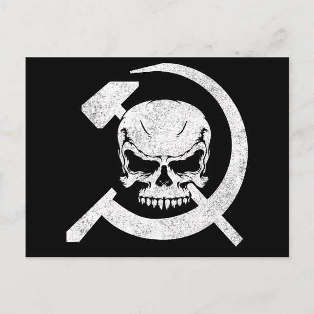 Hammer and Sickle with Skull Postcard (Front)