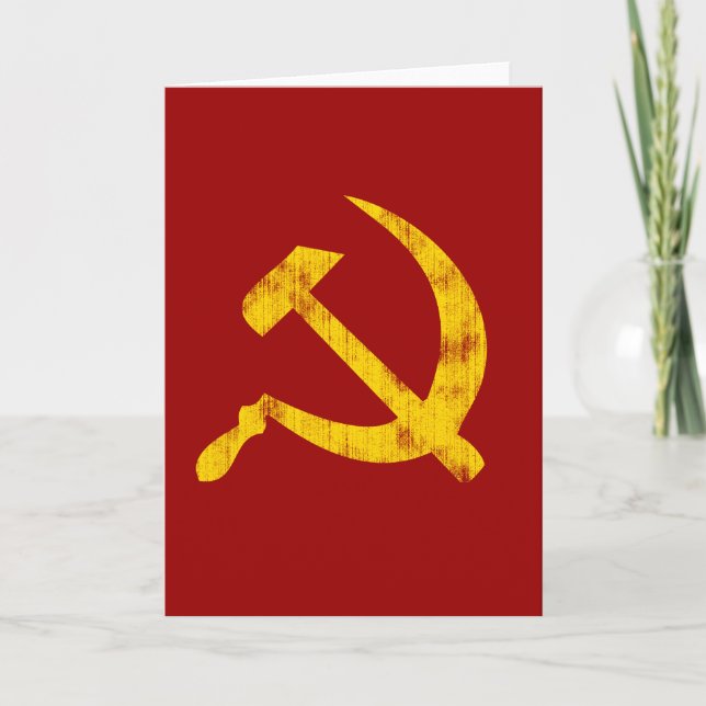 Hammer and Sickle (worn look) Card (Front)
