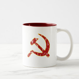 Hammer and Sickle (worn look) Two-Tone Coffee Mug