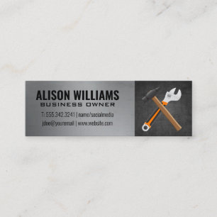 Hammer and Wrench   Construction Mini Business Card