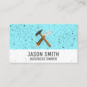 Hammer and Wrench   Construction   Speckled Business Card