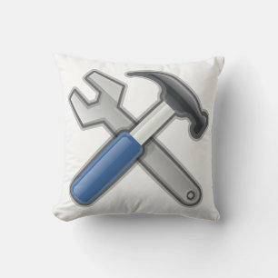 Hammer and Wrench Throw Pillow