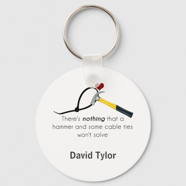 Hammer and zap-strap keychain (Front)
