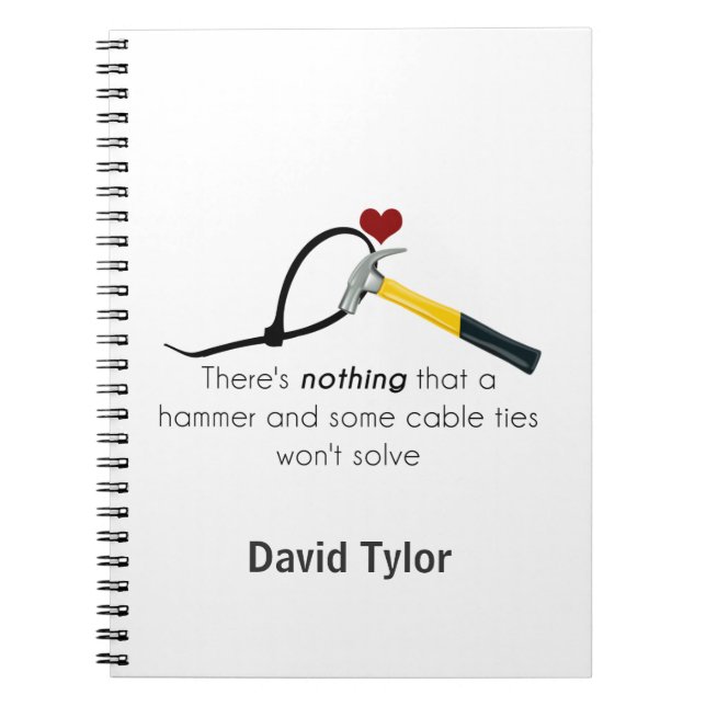 Hammer and zap-strap notebook (Front)