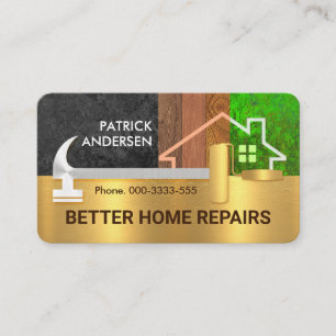 Hammer Brush Border Timber Home Landscape Business Card