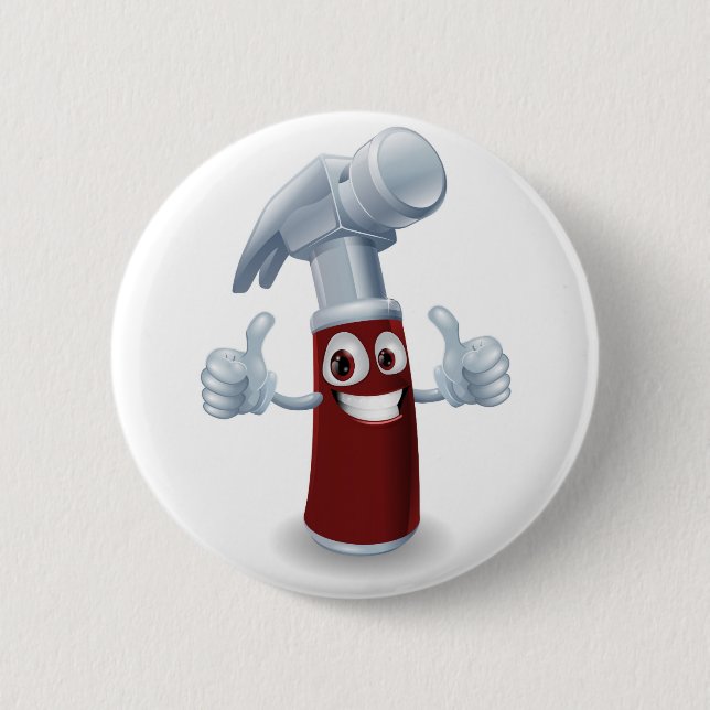 Hammer cartoon character 2 inch round button (Front)