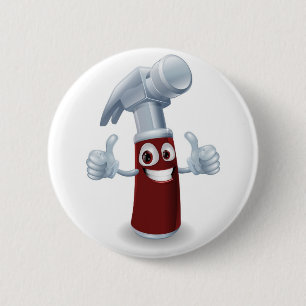 Hammer cartoon character 2 inch round button
