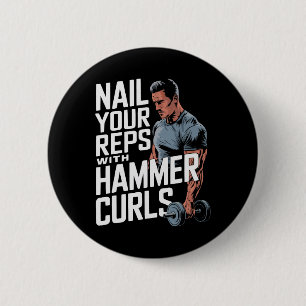 Hammer Curls Bodybuilding Fitness Workout Gym 2 Inch Round Button